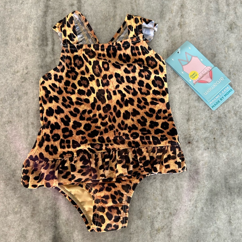 Wowease Cheetah Magnetic One Piece Swimsuit 12-18M